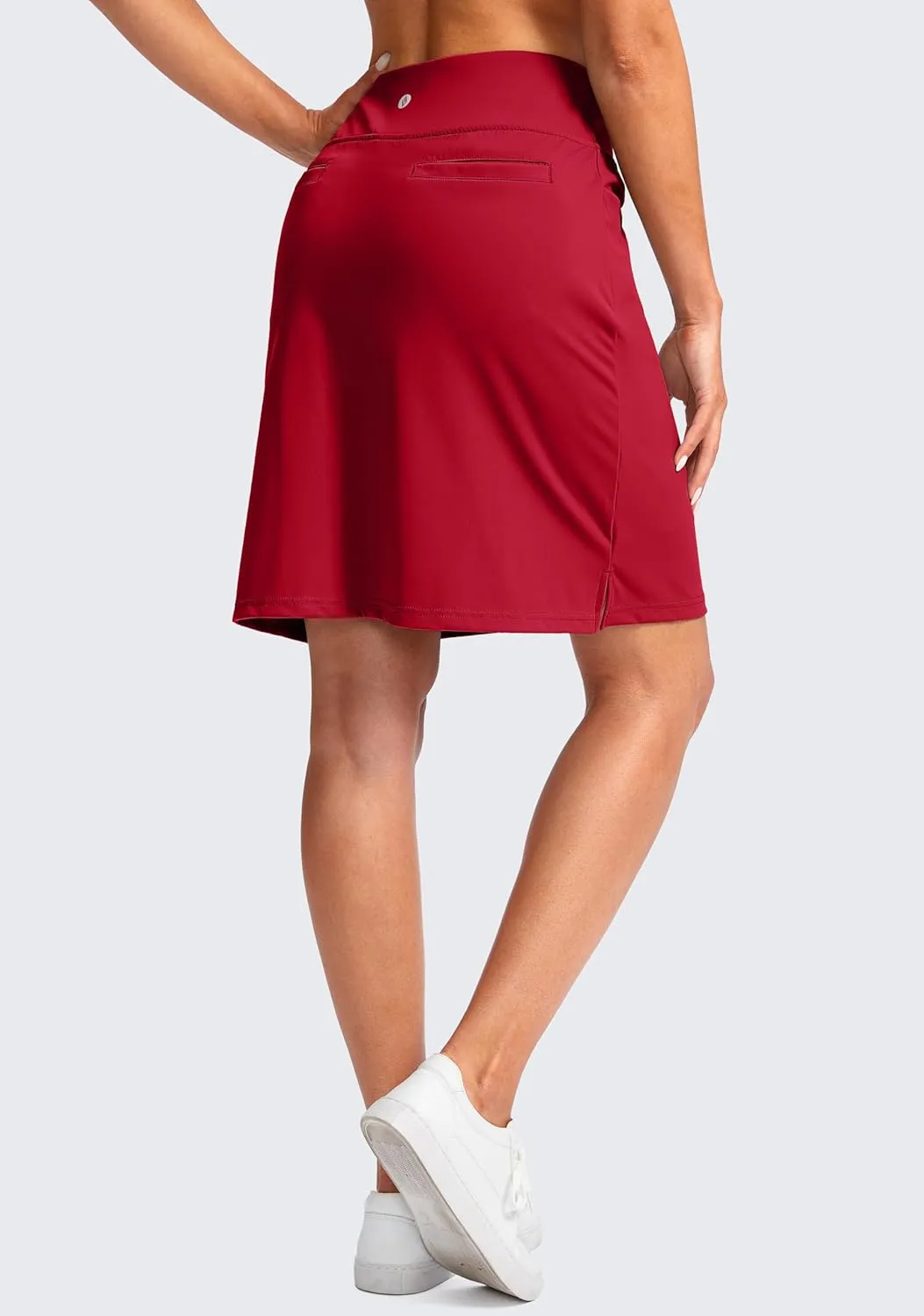 SANTINY Women's 20'' Knee Length Skorts Skirts 6 Pockets High Waisted Drawstring Long Athletic Tennis Golf Skirt Women