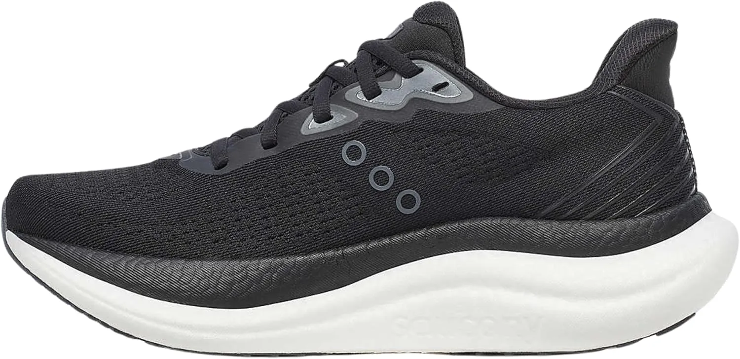 Saucony Women's Triumph 23 Sneaker, Black/White, 8