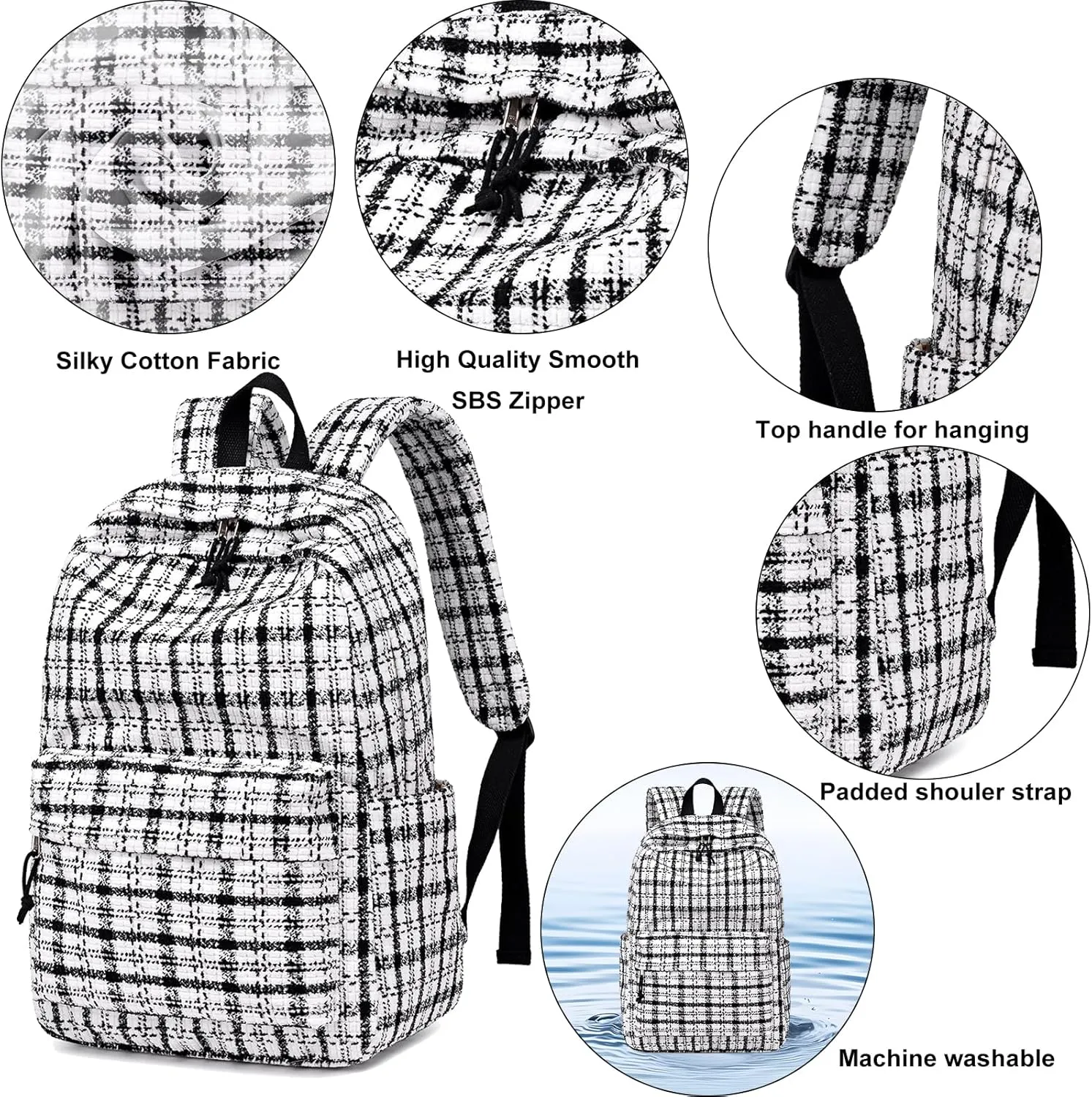 School Backpack for Teens Large Corduroy Bookbag Lightweight Girls Boys Casual High School College 17 inch Laptop Travel Bag
