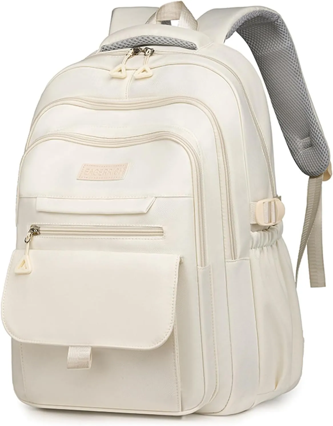 School Cute Aesthetic Backpack Girls Backpack for Students Kids Teen Girls Large Capacity Bookbags College Backpack Laptop Lightweight Bookbag Casual Travel Daypacks School Bag（White）