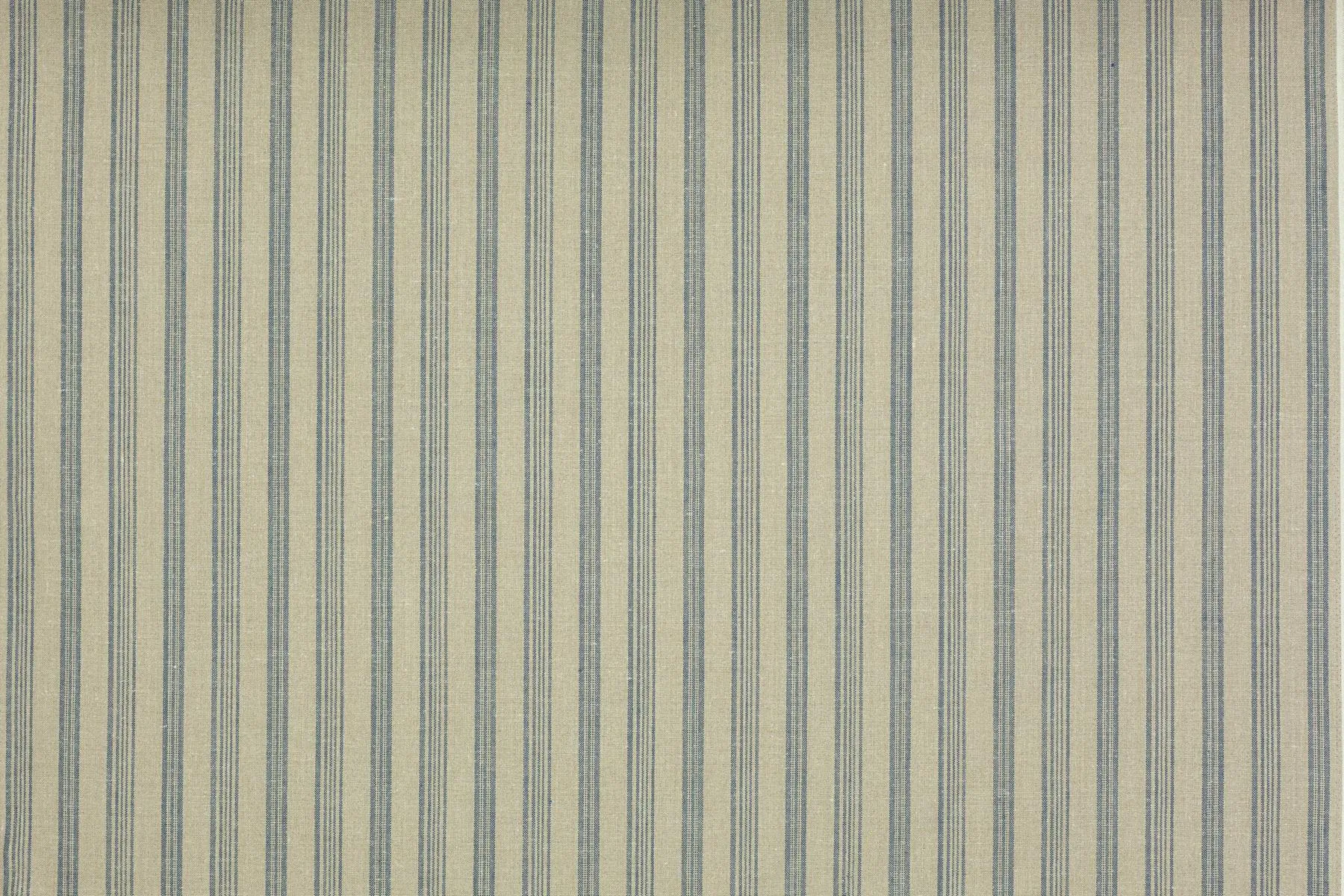 Schumacher Indigo Stripe Natural Fabric