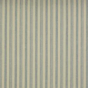 Schumacher Indigo Stripe Natural Fabric