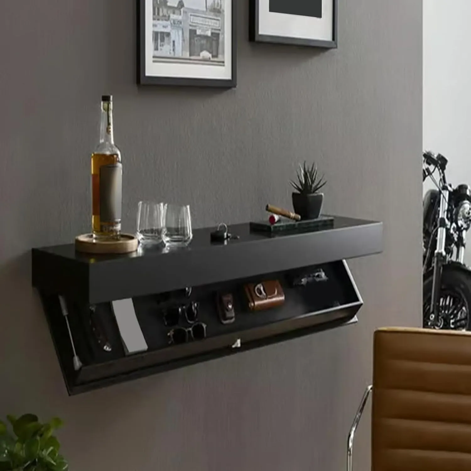 Secret Compartment Storage Box for Valuables and Privacy Wall Mounted Wine Cabinet Floating Shelf Concealed Furnitures