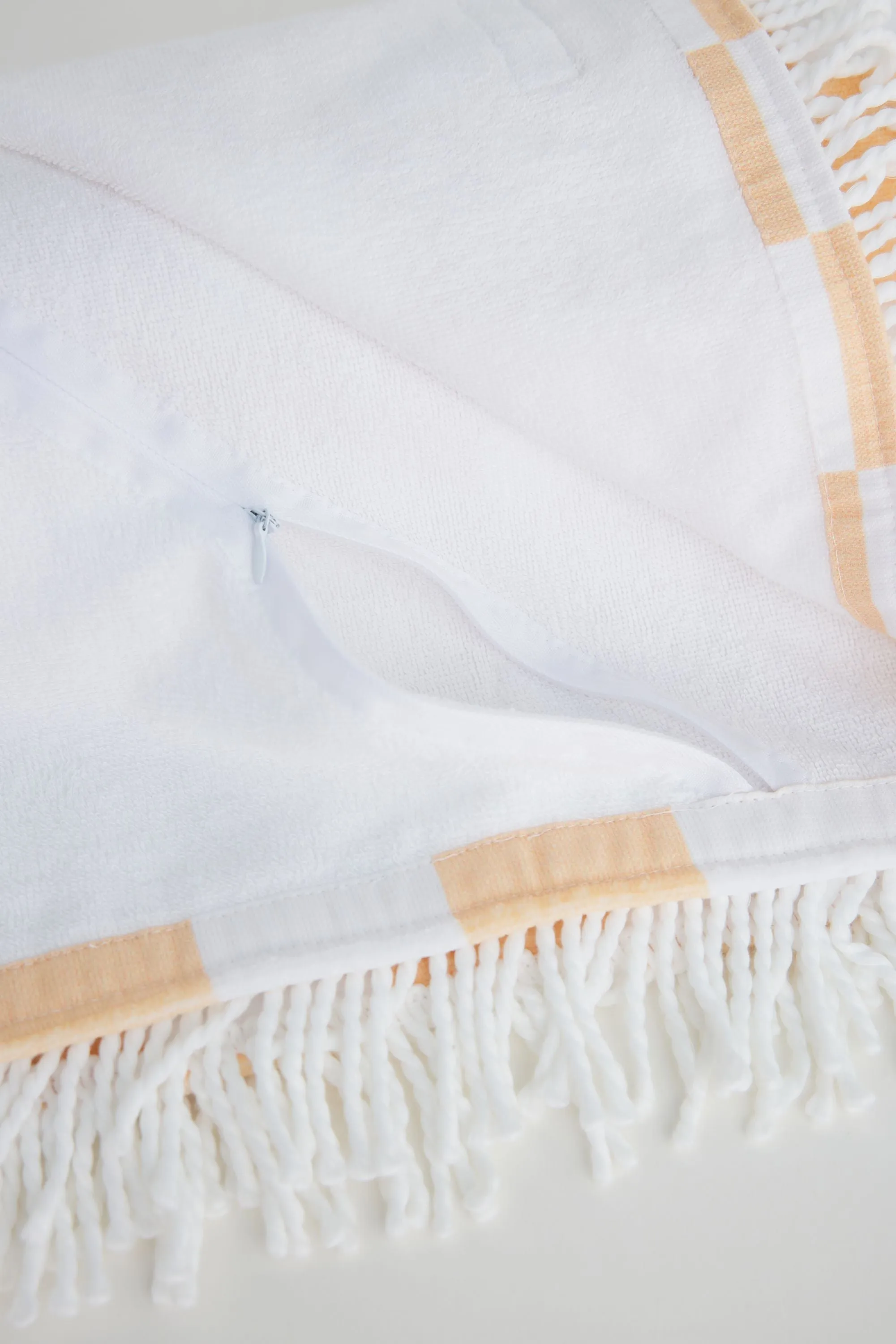 Serafina Oversized Beach Towel - Tangerine Check