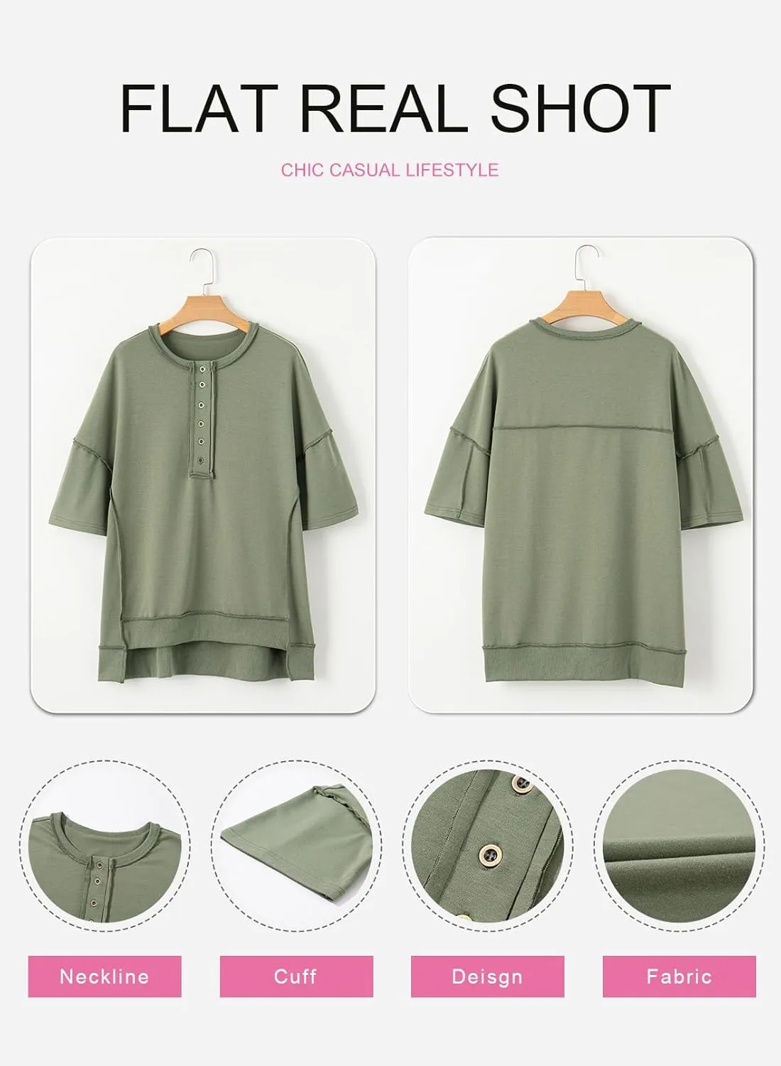 SHEWIN Women's Fashion Oversized T Shirts Casual Short Sleeve Reverse Seam Summer Tops Tees