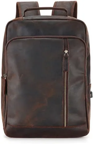 Shoulder Bag Men's Vintage Computer Bag Crazy Horse Leather Large Capacity Travel Shoulder Bag Man