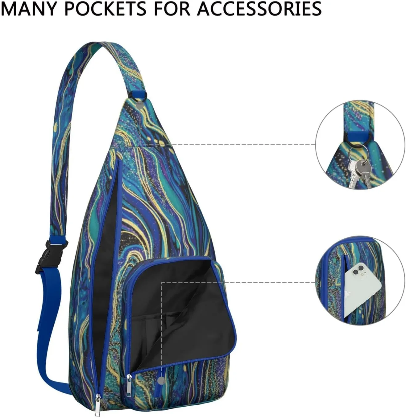 Shoulder Sling Crossbody Casual Chest Bag For Travel Sports Running,Backpack for Men & Women Lightweight Sports BagCrossbody Concealed Carry,Abstract Shoulder Bag Waterproof Chest Bag