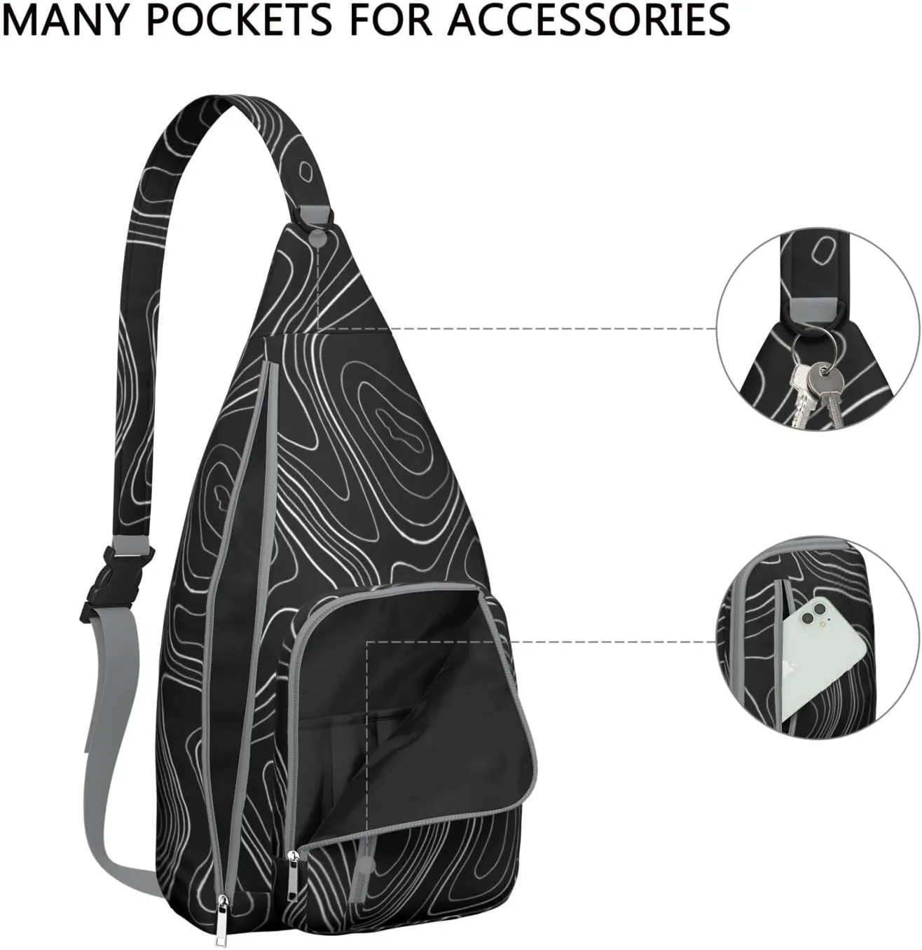 Shoulder Sling Crossbody Casual Chest Bag For Travel Sports Running,Backpack for Men & Women Lightweight Sports BagCrossbody Concealed Carry,Abstract Shoulder Bag Waterproof Chest Bag