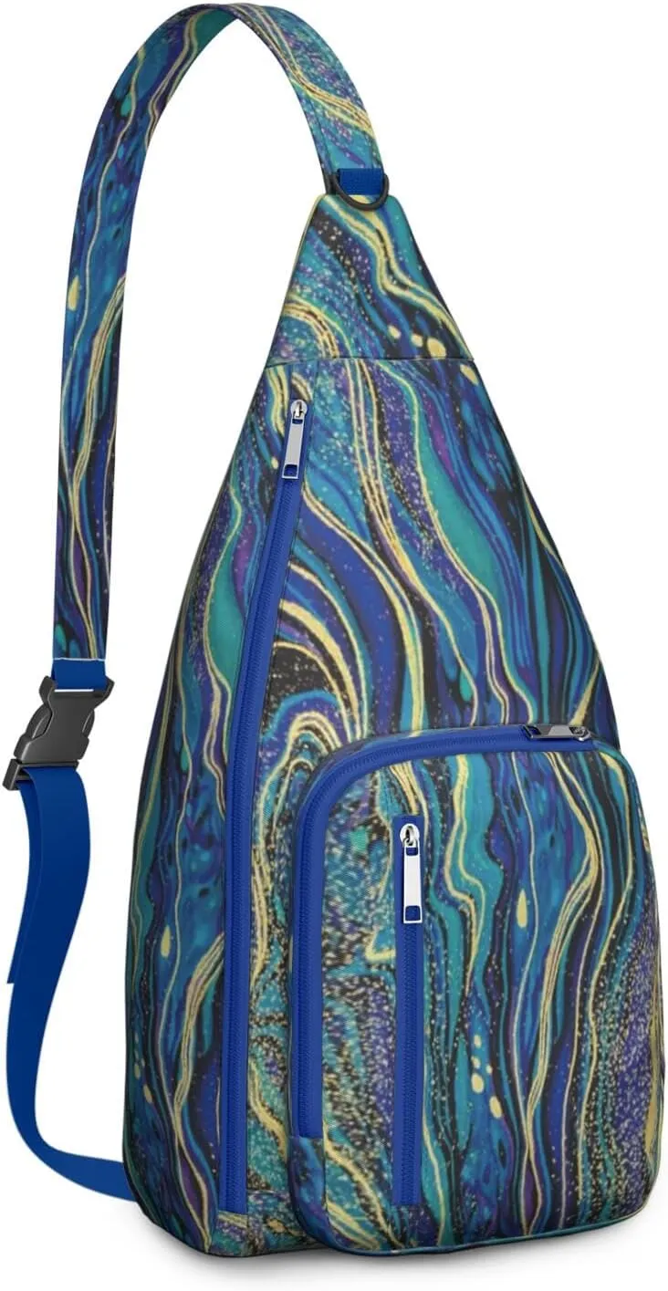 Shoulder Sling Crossbody Casual Chest Bag For Travel Sports Running,Backpack for Men & Women Lightweight Sports BagCrossbody Concealed Carry,Abstract Shoulder Bag Waterproof Chest Bag