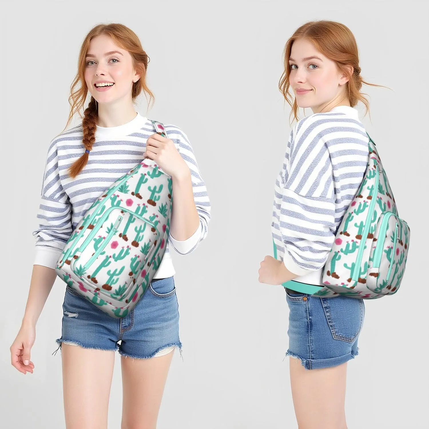 Shoulder Sling Crossbody Casual Chest Bag For Travel Sports Running,Backpack for Men & Women Lightweight Sports BagCrossbody Concealed Carry,Cactus Shoulder Bag Waterproof Chest Bag