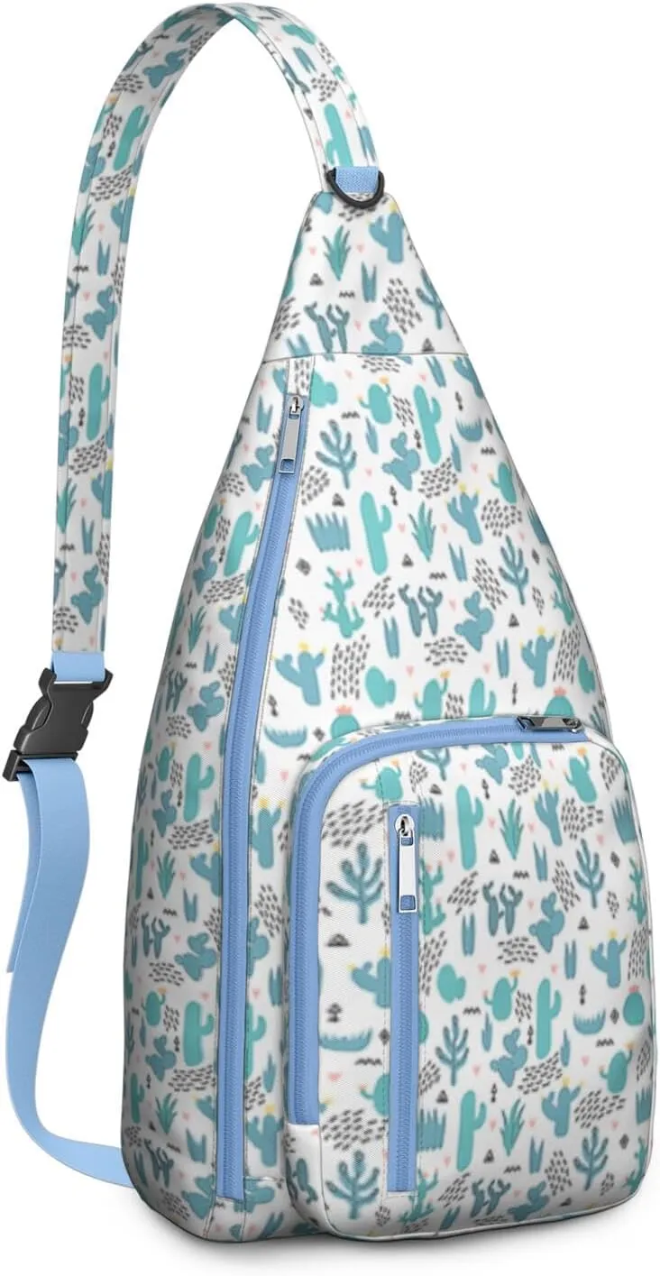 Shoulder Sling Crossbody Casual Chest Bag For Travel Sports Running,Backpack for Men & Women Lightweight Sports BagCrossbody Concealed Carry,Cactus Shoulder Bag Waterproof Chest Bag