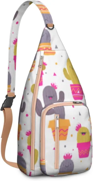 Shoulder Sling Crossbody Casual Chest Bag For Travel Sports Running,Backpack for Men & Women Lightweight Sports BagCrossbody Concealed Carry,Cactus Shoulder Bag Waterproof Chest Bag