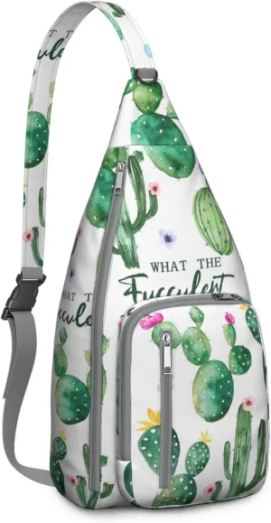 Shoulder Sling Crossbody Casual Chest Bag For Travel Sports Running,Backpack for Men & Women Lightweight Sports BagCrossbody Concealed Carry,Cactus Shoulder Bag Waterproof Chest Bag