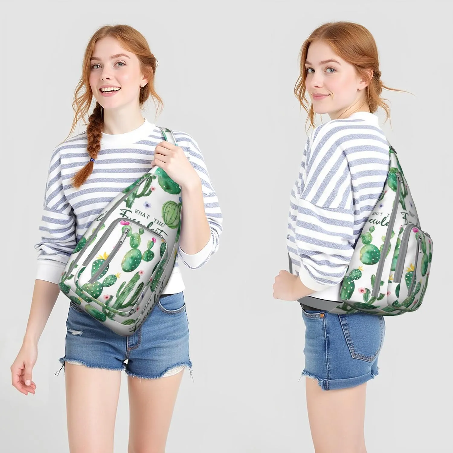 Shoulder Sling Crossbody Casual Chest Bag For Travel Sports Running,Backpack for Men & Women Lightweight Sports BagCrossbody Concealed Carry,Cactus Shoulder Bag Waterproof Chest Bag