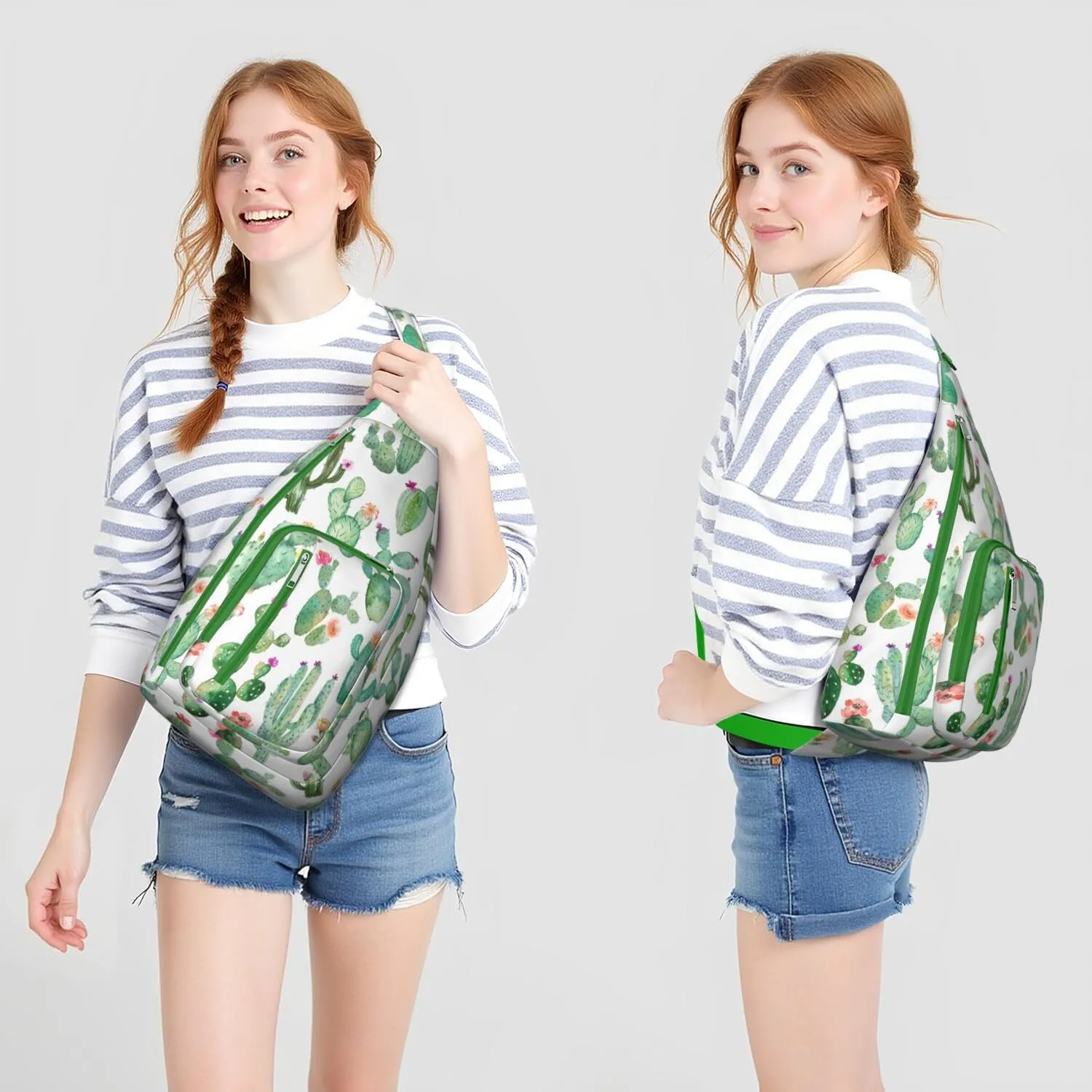 Shoulder Sling Crossbody Casual Chest Bag For Travel Sports Running,Backpack for Men & Women Lightweight Sports BagCrossbody Concealed Carry,Cactus Shoulder Bag Waterproof Chest Bag