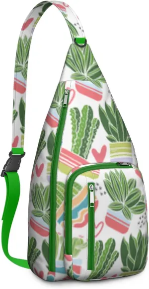 Shoulder Sling Crossbody Casual Chest Bag For Travel Sports Running,Backpack for Men & Women Lightweight Sports BagCrossbody Concealed Carry,Cactus Shoulder Bag Waterproof Chest Bag