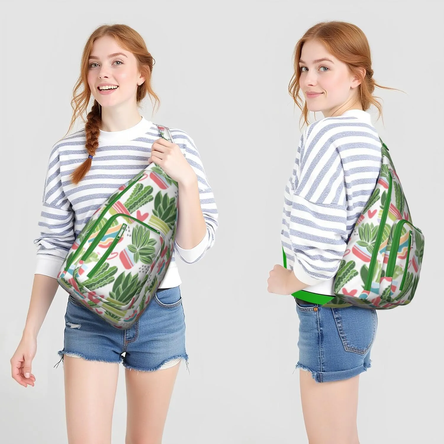 Shoulder Sling Crossbody Casual Chest Bag For Travel Sports Running,Backpack for Men & Women Lightweight Sports BagCrossbody Concealed Carry,Cactus Shoulder Bag Waterproof Chest Bag