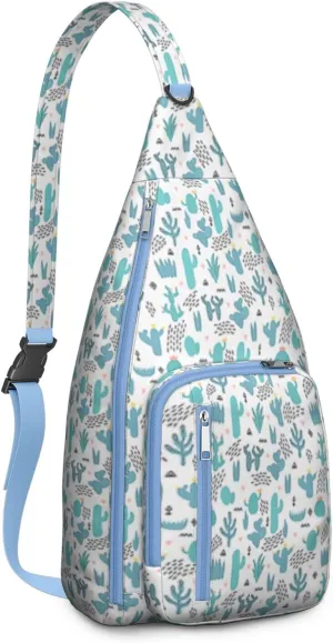 Shoulder Sling Crossbody Casual Chest Bag For Travel Sports Running,Backpack for Men & Women Lightweight Sports BagCrossbody Concealed Carry,Cactus Shoulder Bag Waterproof Chest Bag