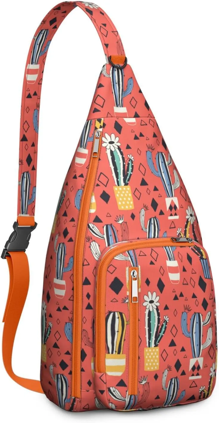 Shoulder Sling Crossbody Casual Chest Bag For Travel Sports Running,Backpack for Men & Women Lightweight Sports BagCrossbody Concealed Carry,Cactus Shoulder Bag Waterproof Chest Bag