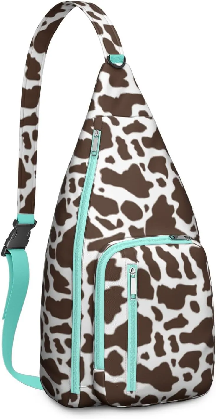 Shoulder Sling Crossbody Casual Chest Bag For Travel Sports Running,Backpack for Men & Women Lightweight Sports BagCrossbody Concealed Carry,Cow Shoulder Bag Waterproof Chest Bag