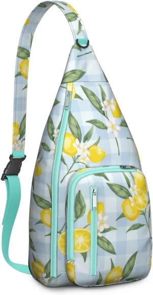 Shoulder Sling Crossbody Casual Chest Bag For Travel Sports Running,Backpack for Men & Women Lightweight Sports BagCrossbody Concealed Carry,Lemon Shoulder Bag Waterproof Chest Bag