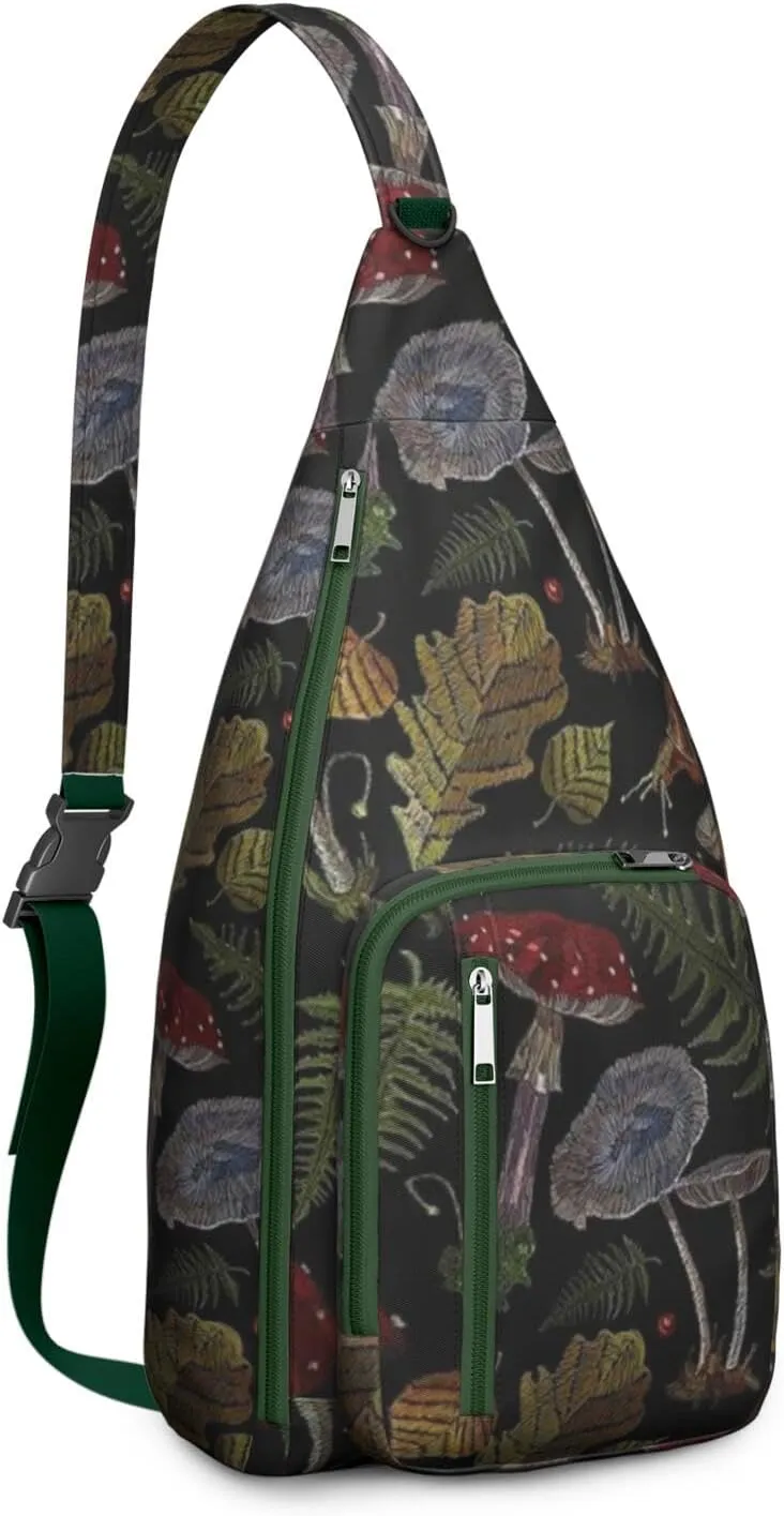 Shoulder Sling Crossbody Casual Chest Bag For Travel Sports Running,Backpack for Men & Women Lightweight Sports BagCrossbody Concealed Carry,Mushroom Shoulder Bag Waterproof Chest Bag