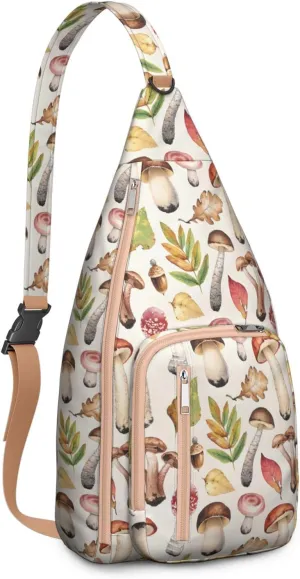 Shoulder Sling Crossbody Casual Chest Bag For Travel Sports Running,Backpack for Men & Women Lightweight Sports BagCrossbody Concealed Carry,Mushroom Shoulder Bag Waterproof Chest Bag