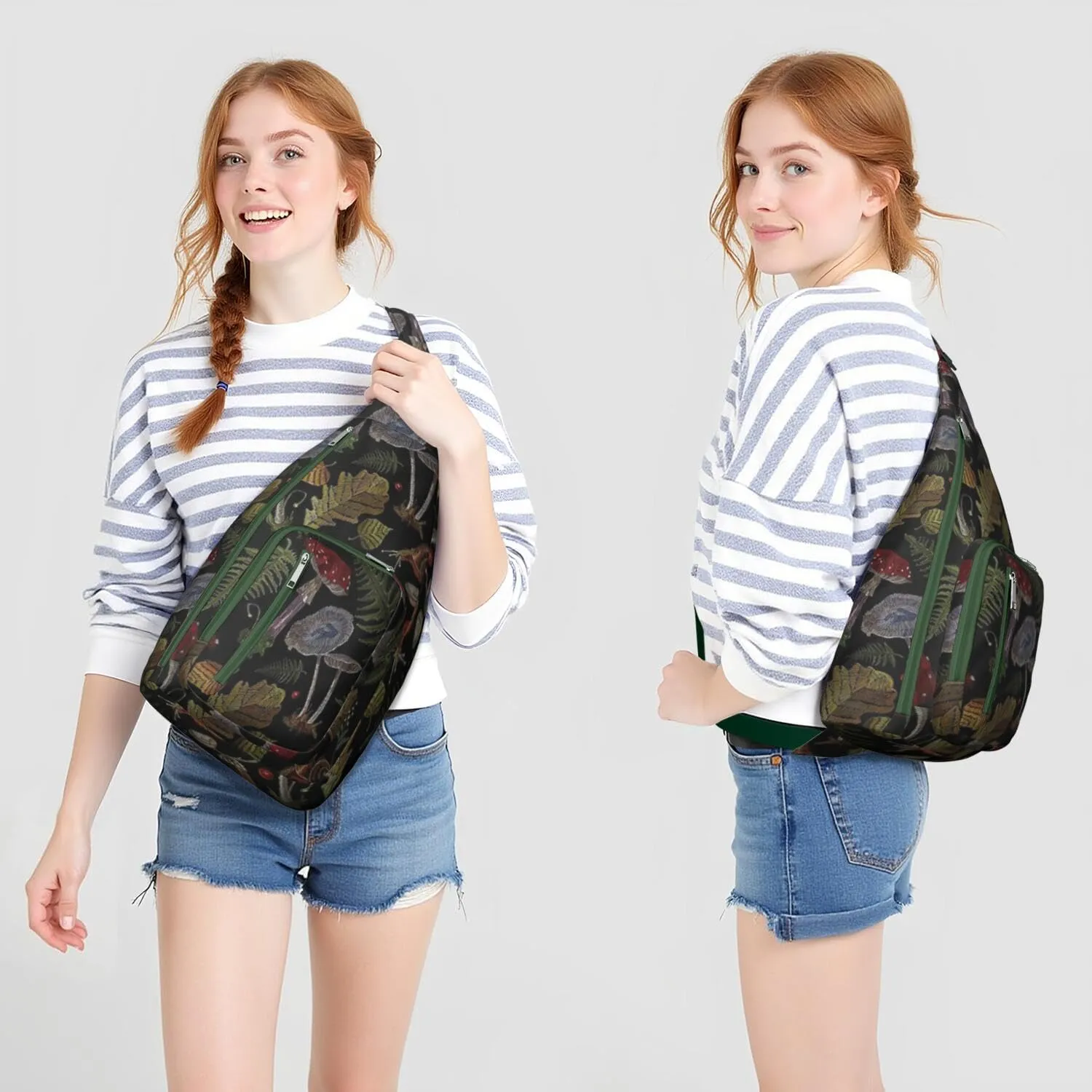 Shoulder Sling Crossbody Casual Chest Bag For Travel Sports Running,Backpack for Men & Women Lightweight Sports BagCrossbody Concealed Carry,Mushroom Shoulder Bag Waterproof Chest Bag