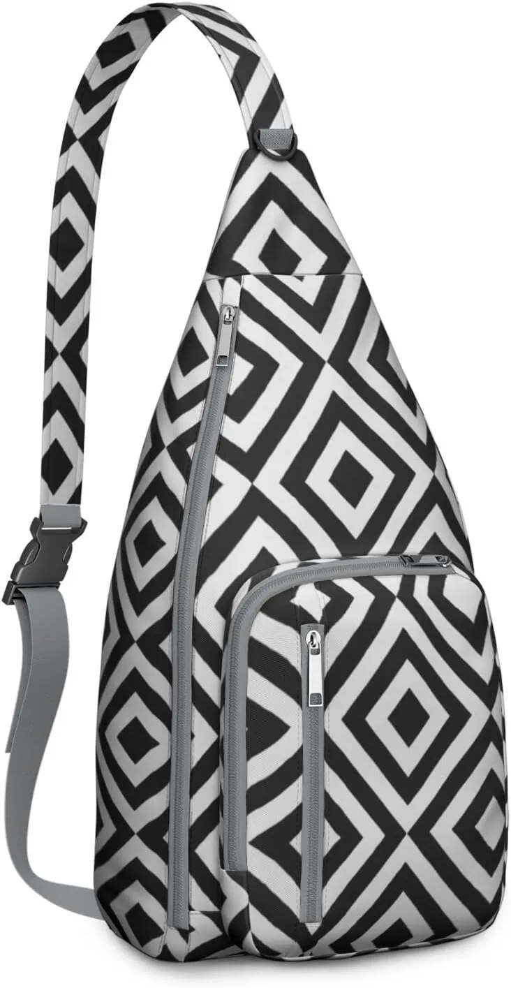 Shoulder Sling Crossbody Casual Chest Bag For Travel Sports Running,Backpack for Men & Women Lightweight Sports BagCrossbody Concealed Carry,Plaid Shoulder Bag Waterproof Chest Bag