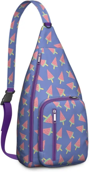 Shoulder Sling Crossbody Casual Chest Bag For Travel Sports Running,Backpack for Men & Women Lightweight Sports BagCrossbody Concealed Carry,Watermelon Shoulder Bag Waterproof Chest Bag