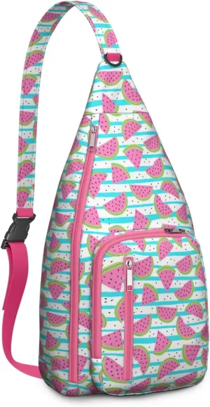 Shoulder Sling Crossbody Casual Chest Bag For Travel Sports Running,Backpack for Men & Women Lightweight Sports BagCrossbody Concealed Carry,Watermelon Shoulder Bag Waterproof Chest Bag