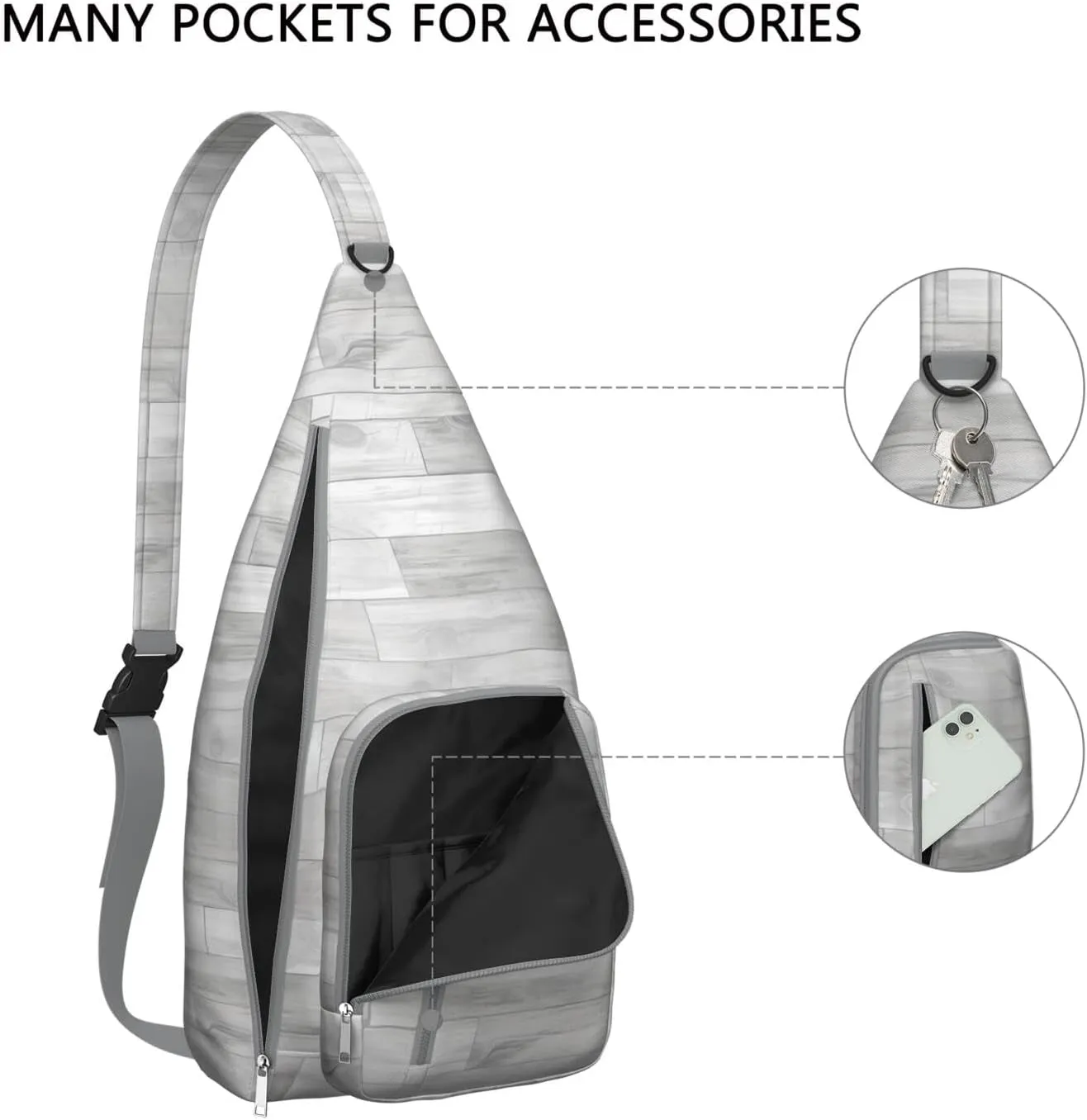 Shoulder Sling Crossbody Casual Chest Bag For Travel Sports Running,Backpack for Men & Women Lightweight Sports BagCrossbody Concealed Carry,Wood Shoulder Bag Waterproof Chest Bag