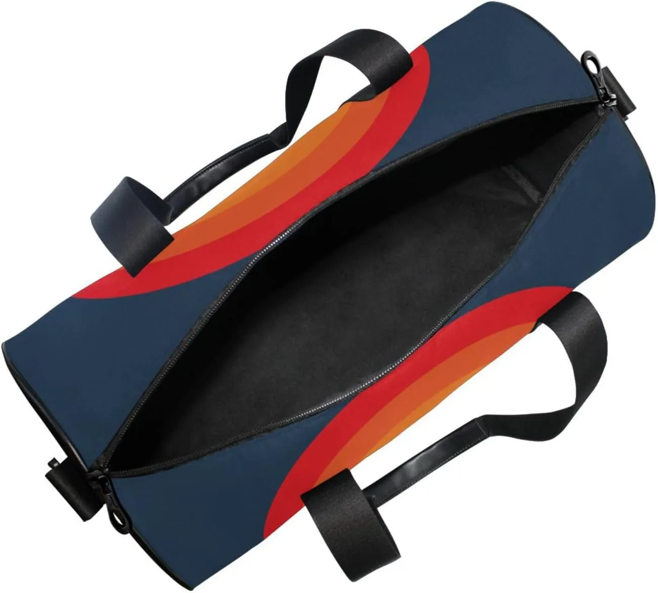 Silhouettes of Red Orange Sunset Peaks in the Mountains Portable Gym Bag, Travel Bag, Luggage bag, Sports Bag, Toiletry Bag with Handles, Detachable Shoulder Strap 17.6 x 9 x 9 inch