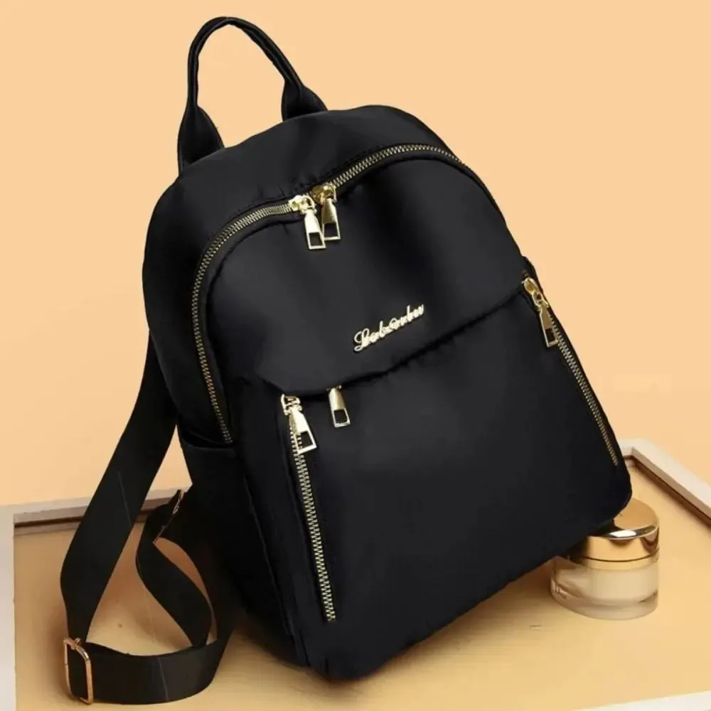 Simple Black Large Capacity Backpacks Women Travel Bag Solid Harajuku Student Schoolbag Oxford Backpack Unisex Bags