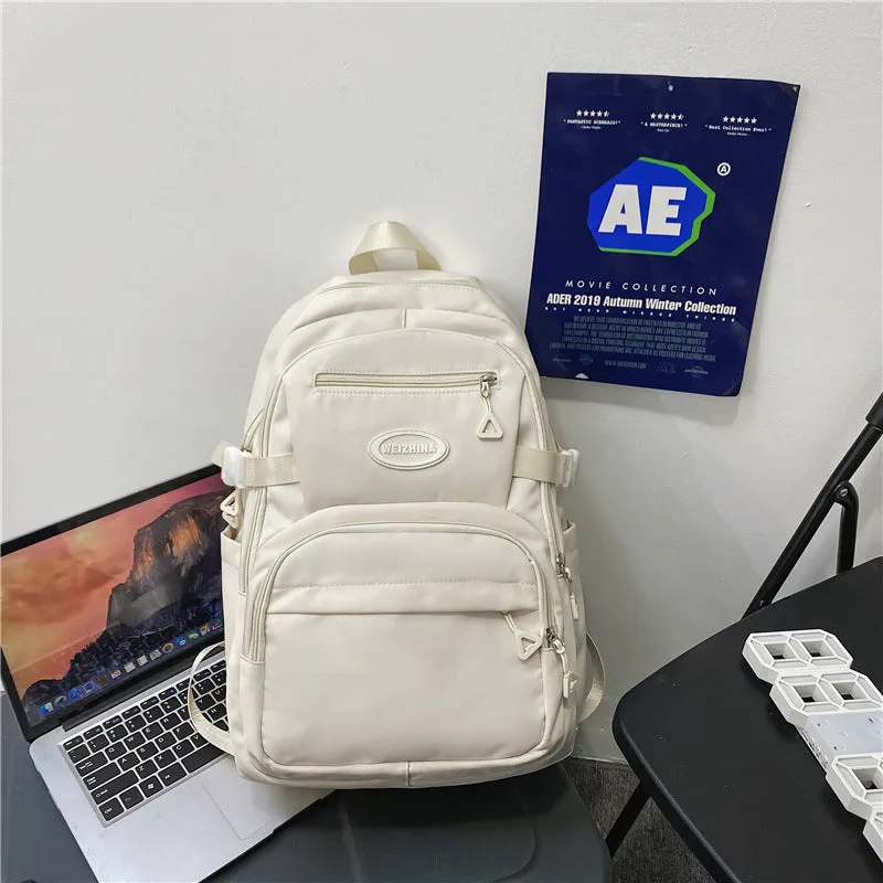 Simple Female Preppy Trend Solid Color Backpacks