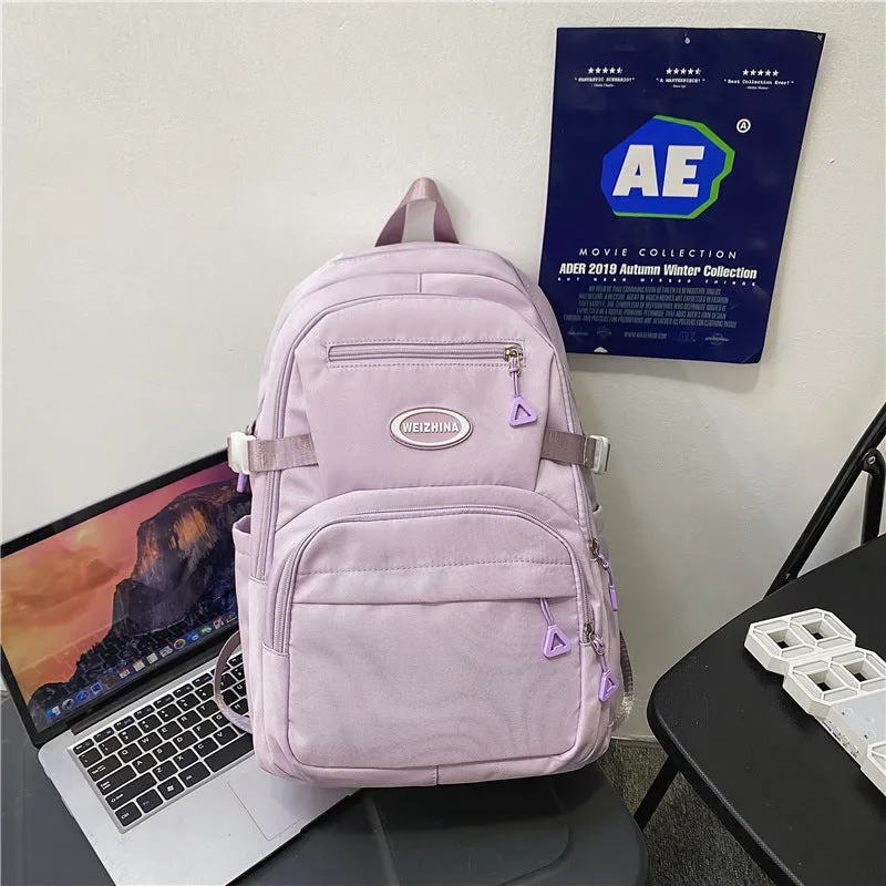 Simple Female Preppy Trend Solid Color Backpacks