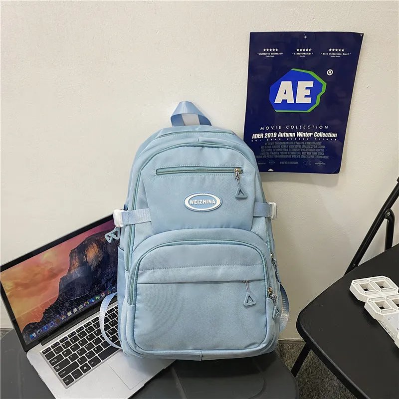Simple Female Preppy Trend Solid Color Backpacks