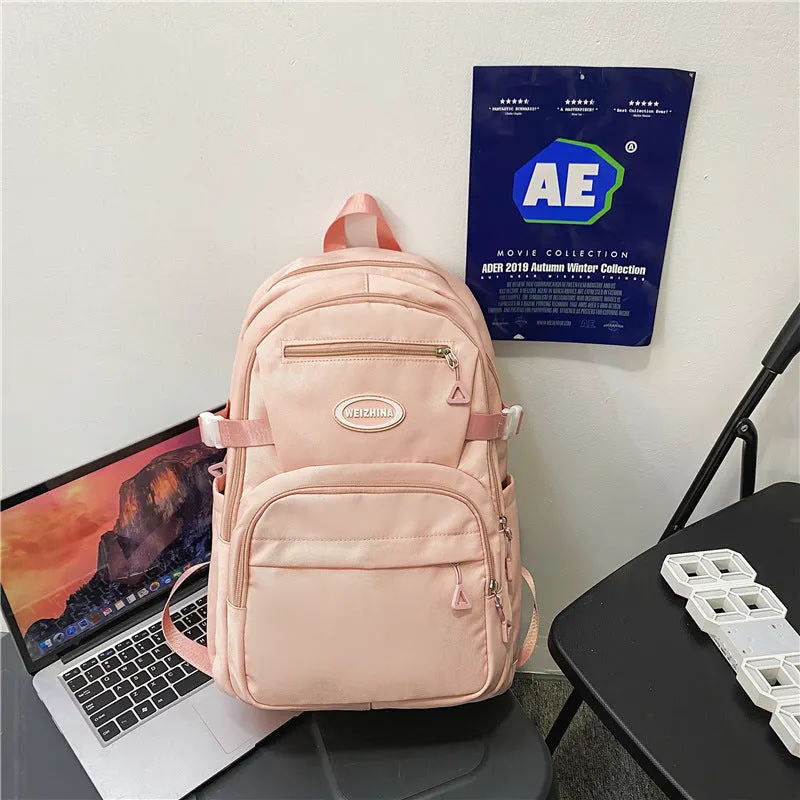 Simple Female Preppy Trend Solid Color Backpacks