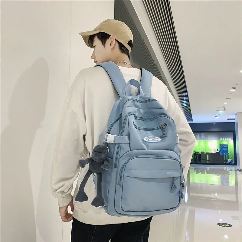 Simple Female Preppy Trend Solid Color Backpacks