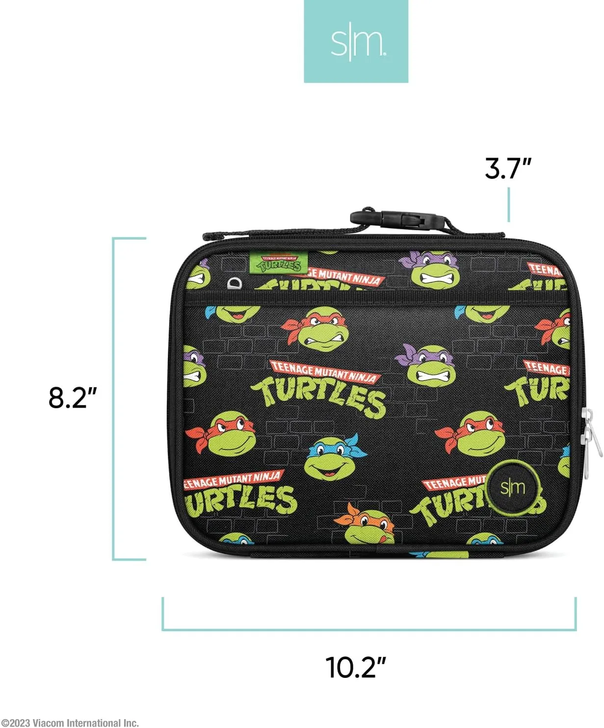 Simple Modern Nickelodeon Viacom Kids Lunch Box for School | Reusable Insulated Lunch Bag for Toddler, Boy | Meal Containers with Exterior & Interior Pockets | Hadley Collection | TMNT Turtles Unite