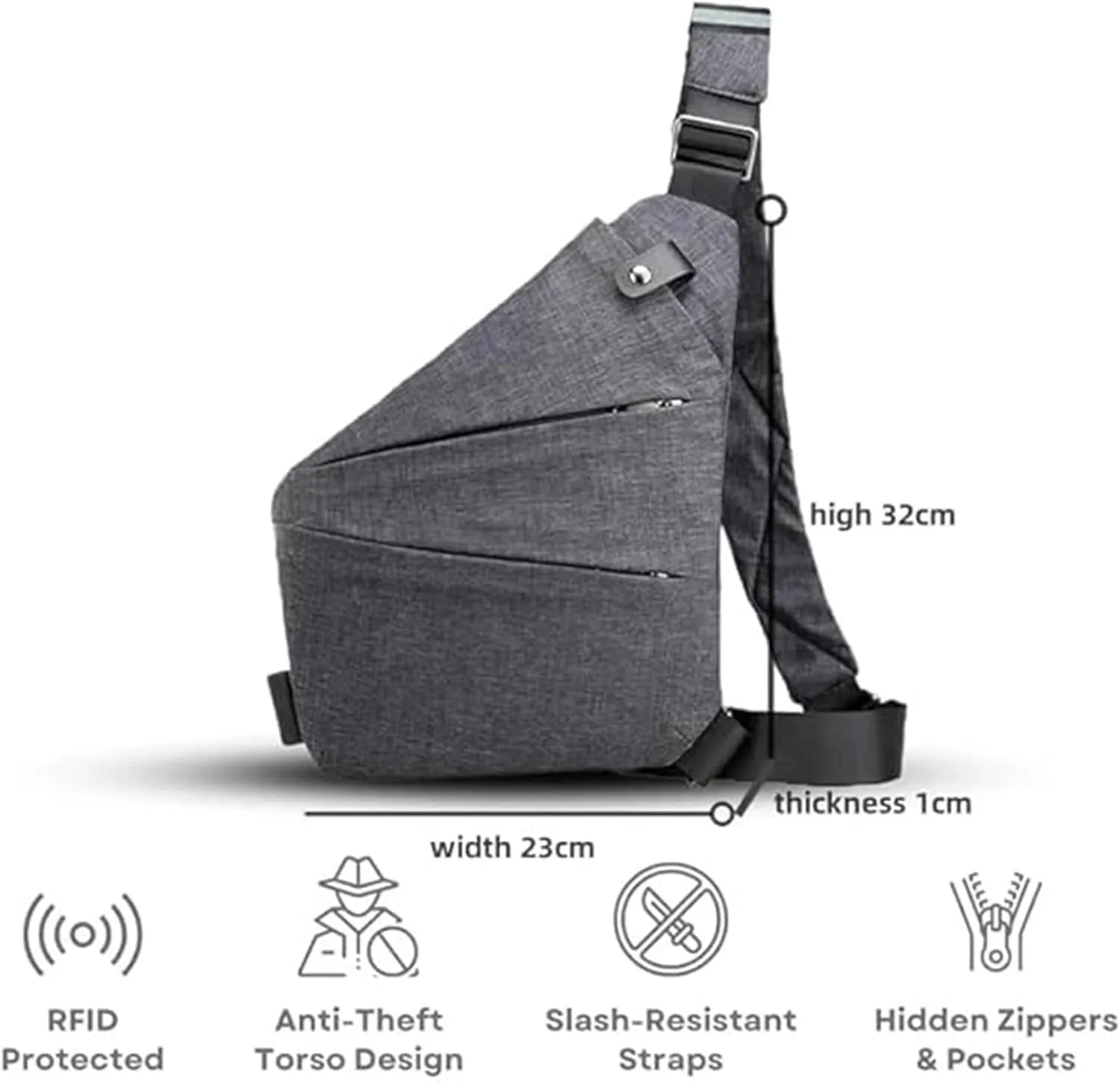 Simplify Living Cross Body Bag, Slim And Safe Anti-Theft Crossbody Bag, for Going Out, City, Burglary, Life, Work