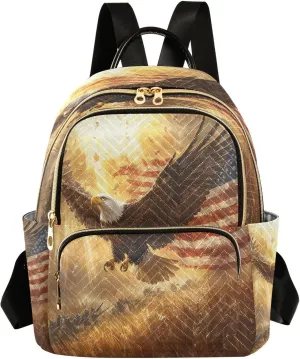 Sinestour Bird Flag Golden Women Backpack Purse Large Capacity Casual Daypack Adjustable Strap Ladies Travel Work Backpack