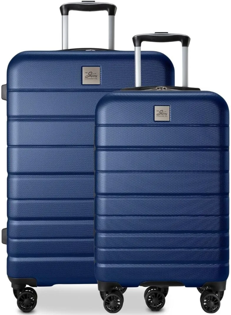 Skyway Epic 2.0 Hardside Lightweight and Durable ABS Shell Luggage, Spacious with 4-Wheel Spinners, Comfort Grip with Telescoping Handle, Men and Women, Royal Blue, 2-Piece Set (20,24)