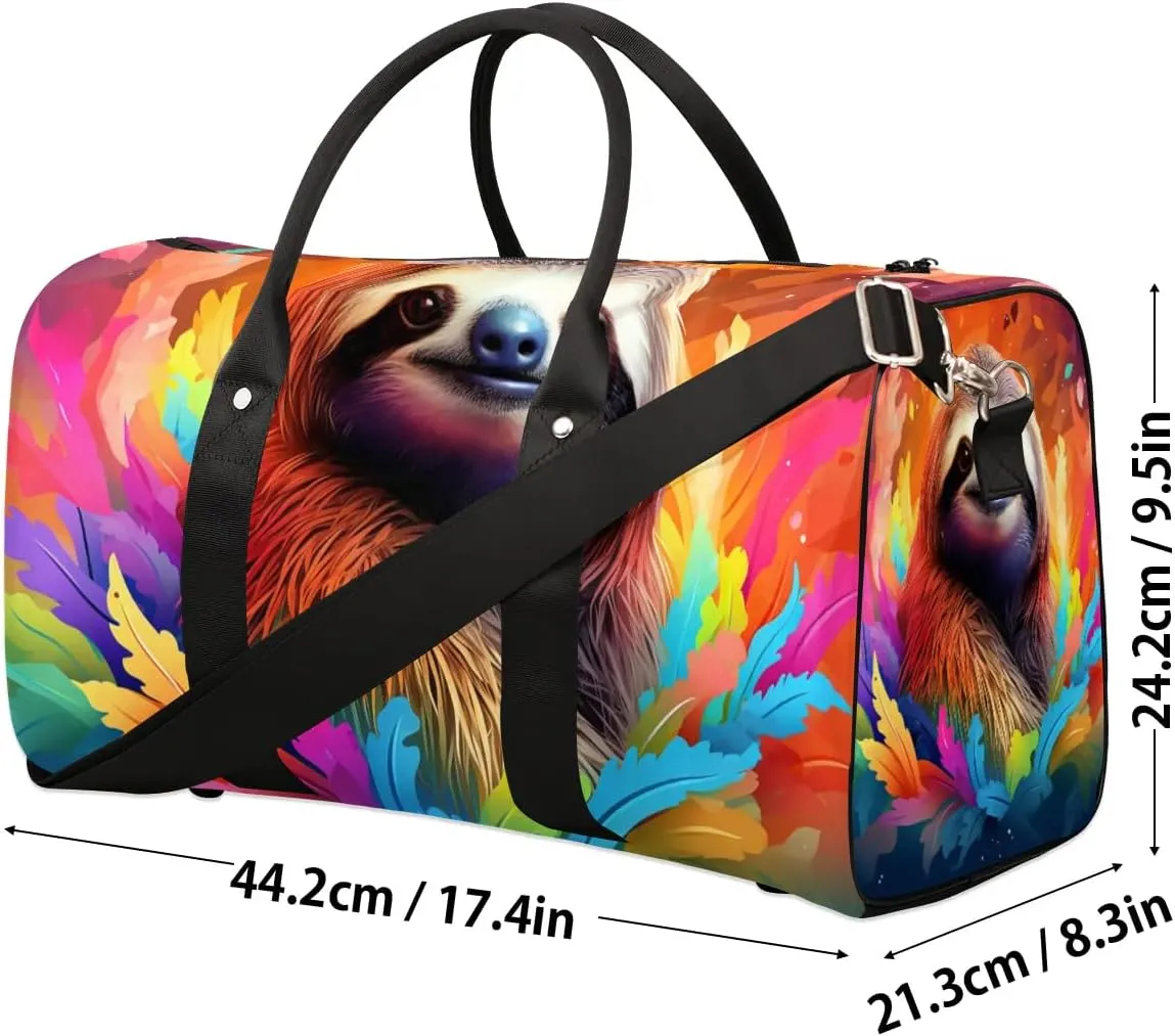 Sloth Animal Travel Duffel Bag for Women Men Waterproof Foldable Overnight Weekender Bag Large Capacity Sports Gym Bag