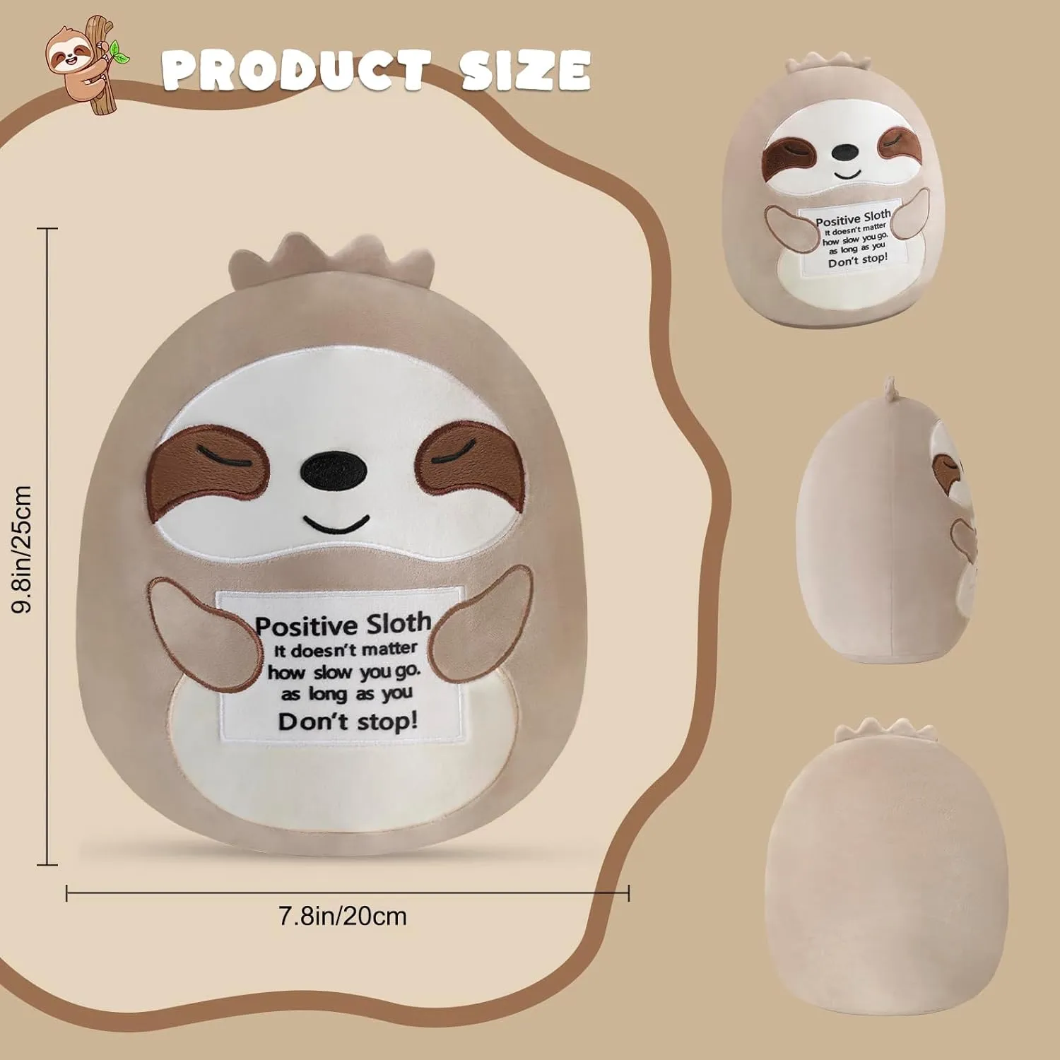 Sloth Plush Toy, Emotional Support Sloth Stuffed Animal, Cute Stuffed Animals Plush Pillow Soft Plushie Doll Gifts Home Decoration for Kids Toddler Boys Girls