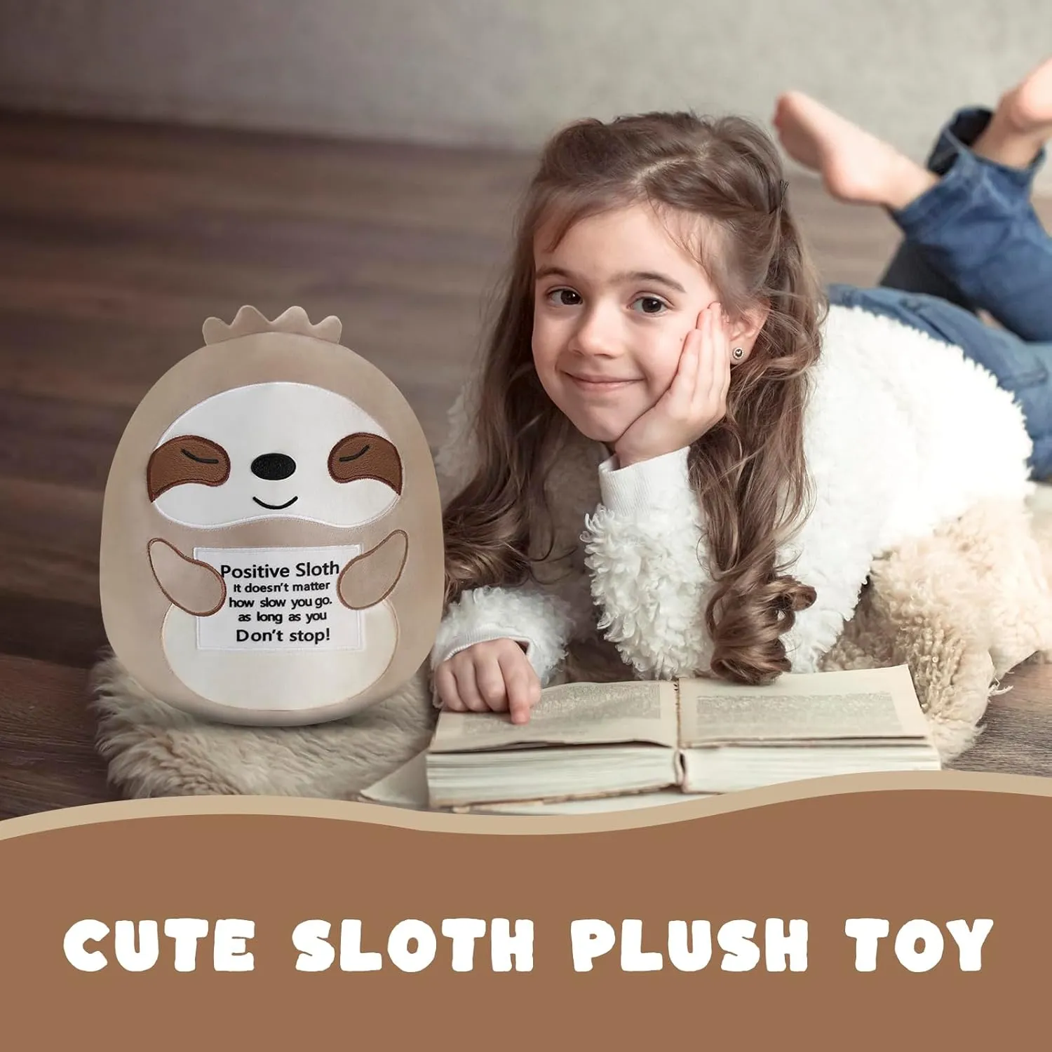 Sloth Plush Toy, Emotional Support Sloth Stuffed Animal, Cute Stuffed Animals Plush Pillow Soft Plushie Doll Gifts Home Decoration for Kids Toddler Boys Girls
