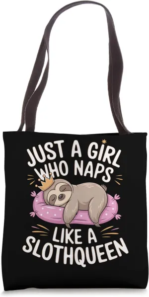 Slothqueen Napping Crown Art Tote Bag