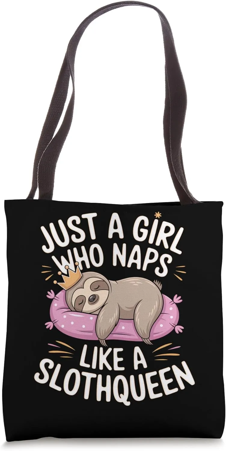 Slothqueen Napping Crown Art Tote Bag