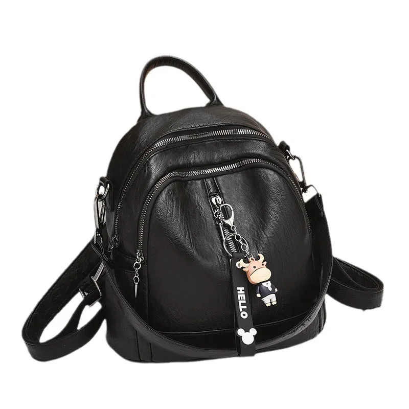 Slouchy Leather Large Capacity Mom Female Backpacks