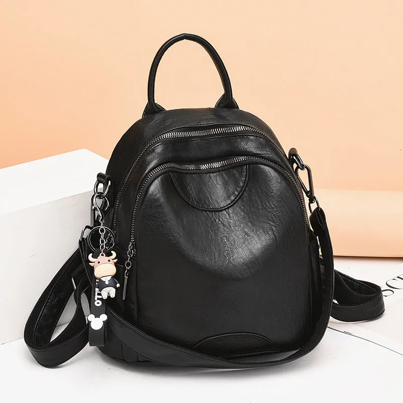 Slouchy Leather Large Capacity Mom Female Backpacks